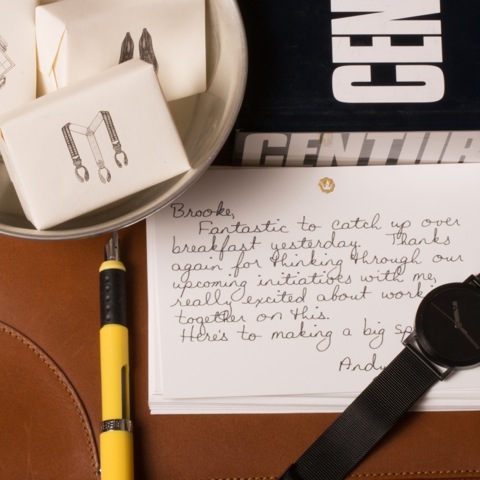 BOND gifts handwritten note