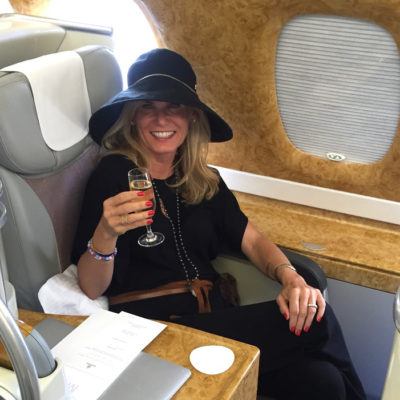 Jennifer Aniston on Emirates-Um, I did it First Betch luxury travel mom